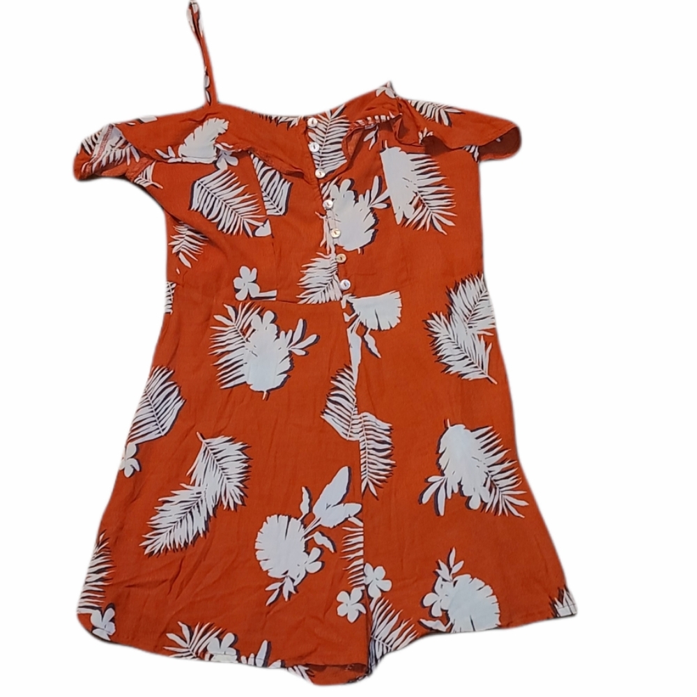 Forever 21 floral orange romper